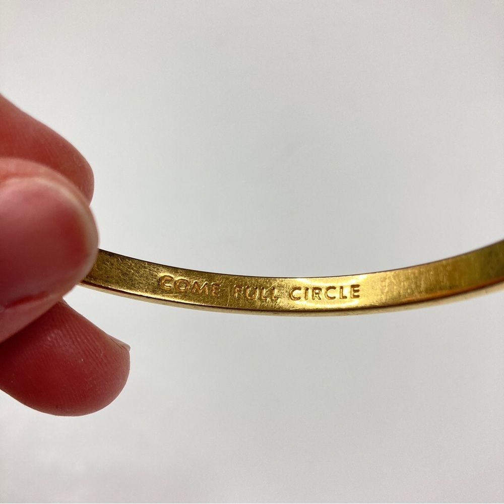 Kate Spade | Gold & Pink Come Full Circle Bangle Bracelet - Picture 3 of 3